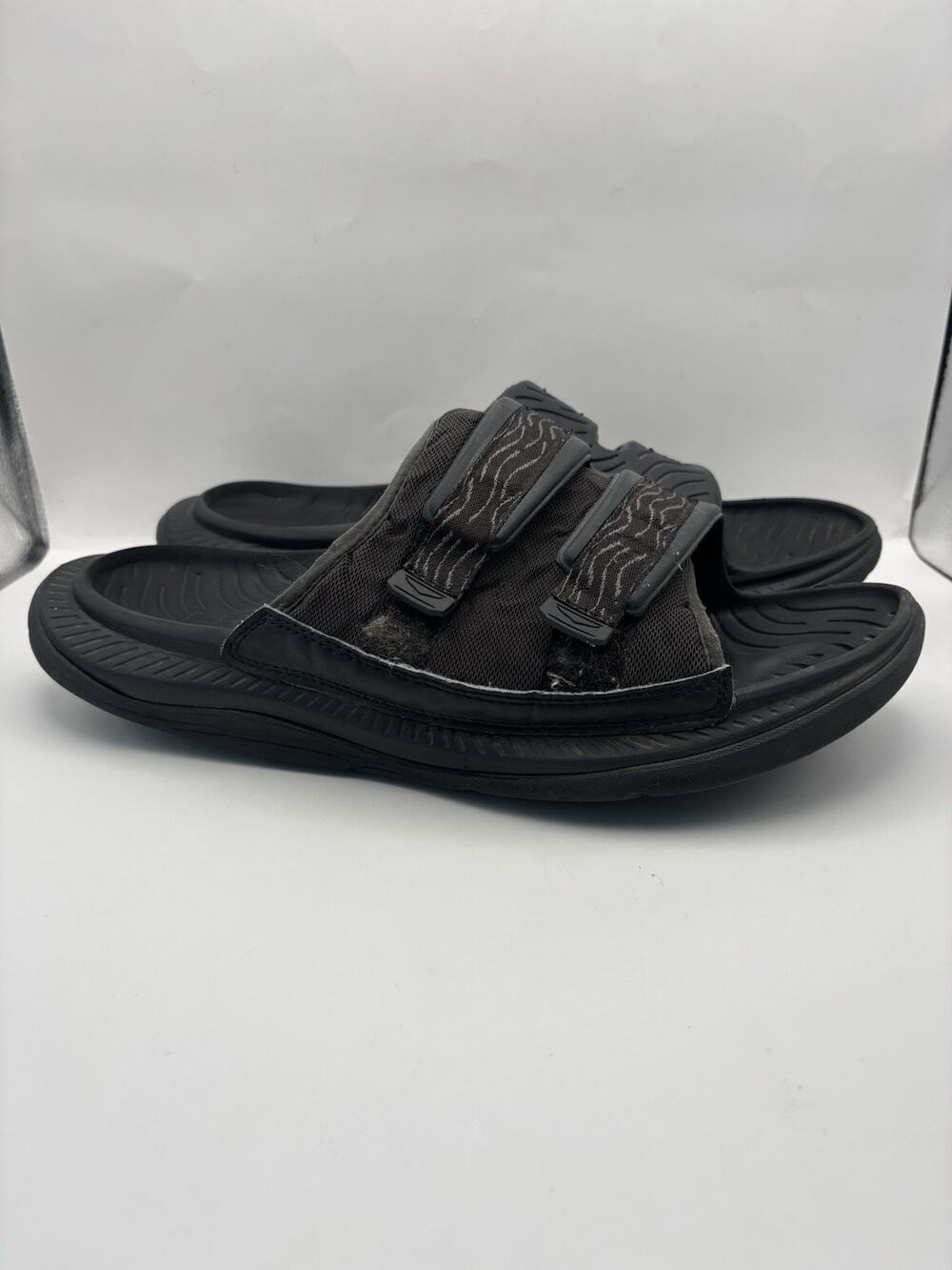 Hoka Ora Luxe Black Slides Men Size 14